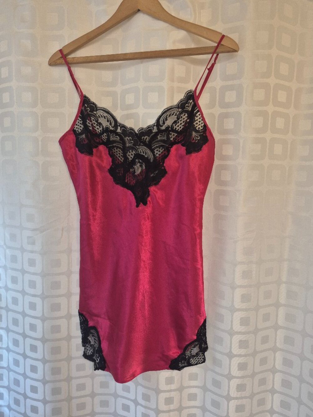 Vintage Victoria Secret Lingerie Slip Red & Black Size XS